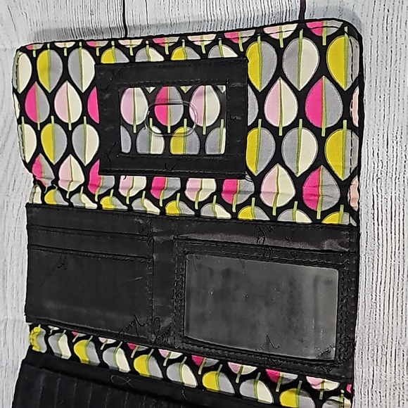 Vera Bradley wallet. Black/pink/cream/green/gray - Picture 9 of 9